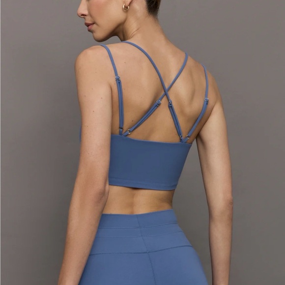 Carbon38 Blue Double Strap Crop Top - Picture 2 of 5